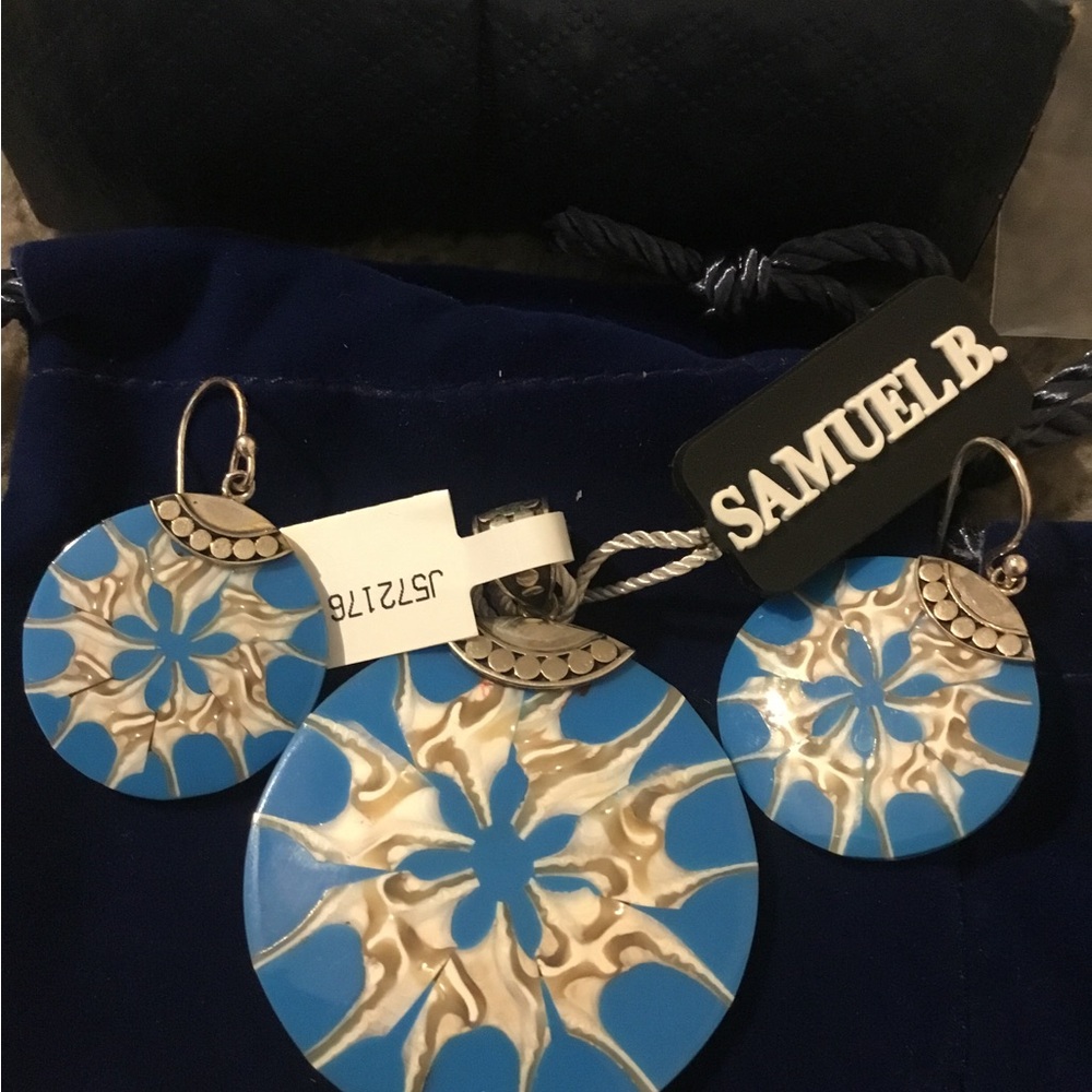 NWT Samuel B Sterling Silver Earrings & Pendant Set